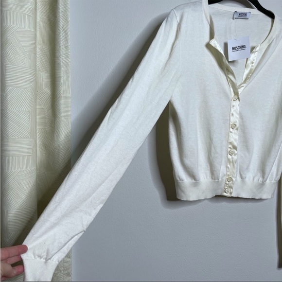 COPY - Moschino Ivory Silk Cardigan Sweater - Picture 2 of 6